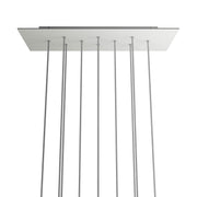 Rosone XXL Rose-One rettangolare a 10 fori e 6 fori laterali, dimensioni 675 x 225 mm - Dibond Bianco opaco Bianco