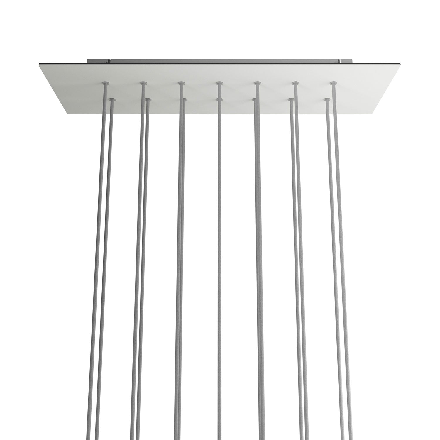 Rosone XXL Rose - One rettangolare a 14 fori e 6 fori laterali, dimensioni 675 x 225 mm - Dibond Bianco opaco - Creative Cables