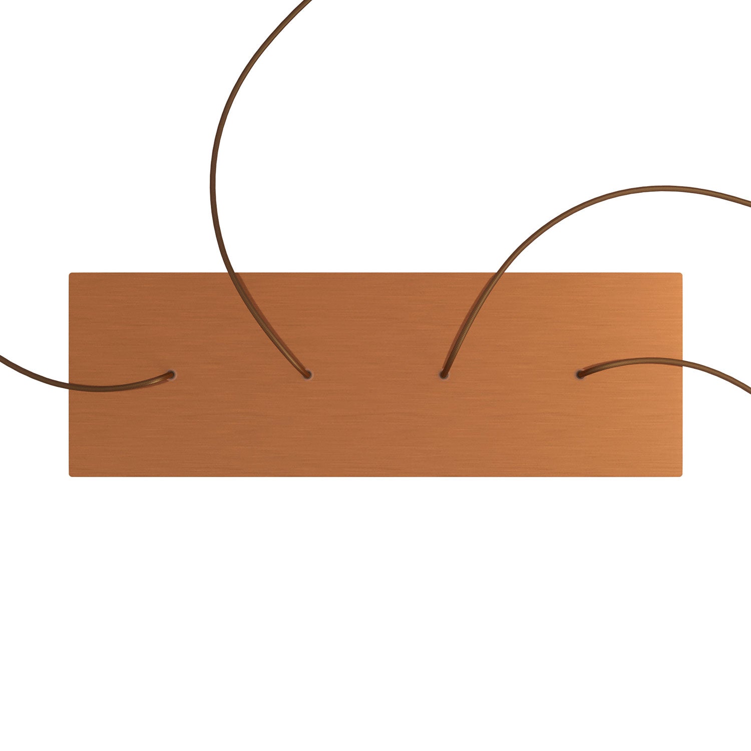 Rosone XXL Rose - One rettangolare a 4 fori in linea e 6 fori laterali, dimensioni 675 x 225 mm - Dibond Rame satinato - Creative Cables