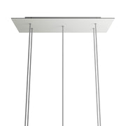 Rosone XXL Rose-One rettangolare a 5 fori e 6 fori laterali, dimensioni 675 x 225 mm - Dibond Bianco opaco Bianco