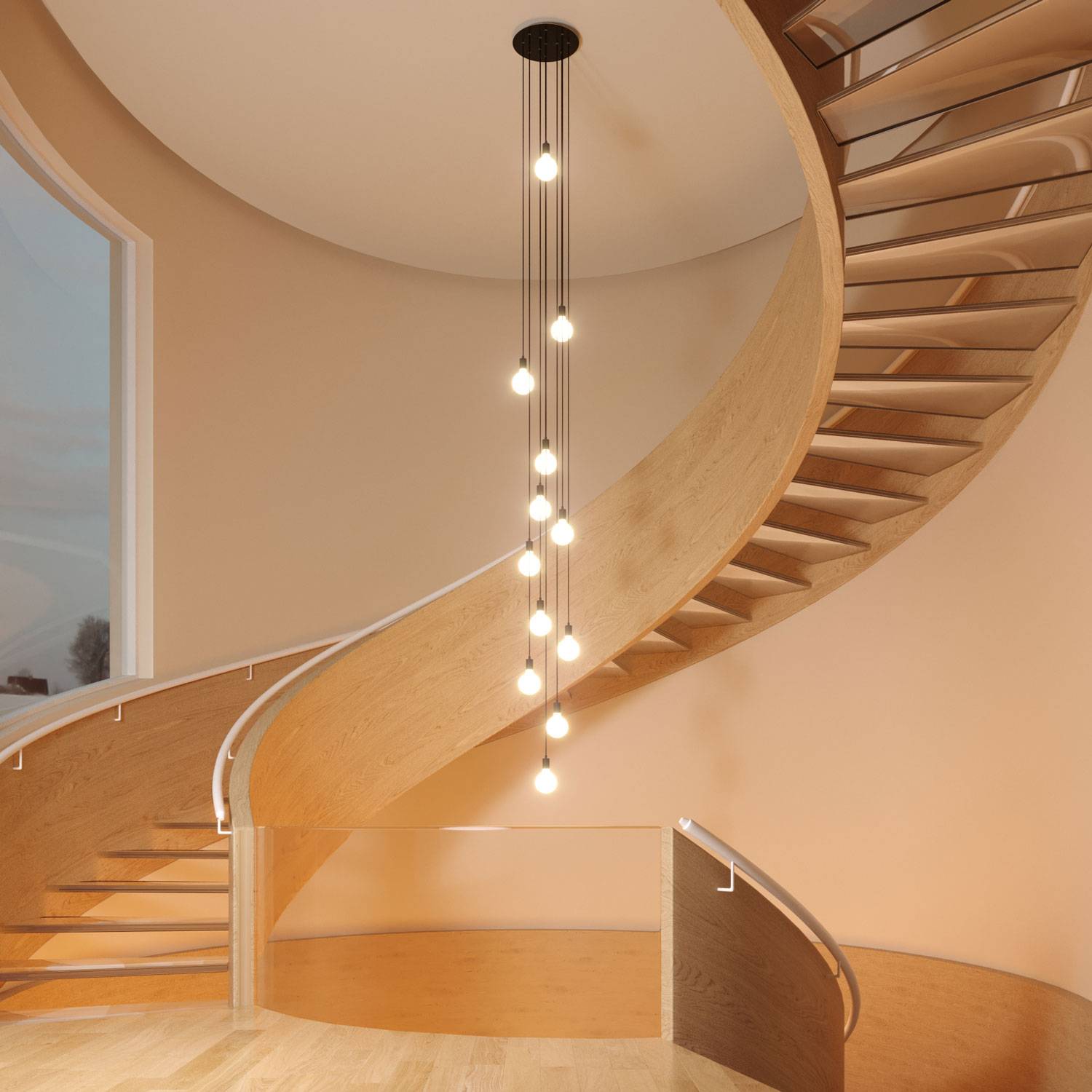 Rosone XXL Rose-One rotondo, diametro 400 mm con 12 fori e 4 fori laterali - Bianco opaco Bianco