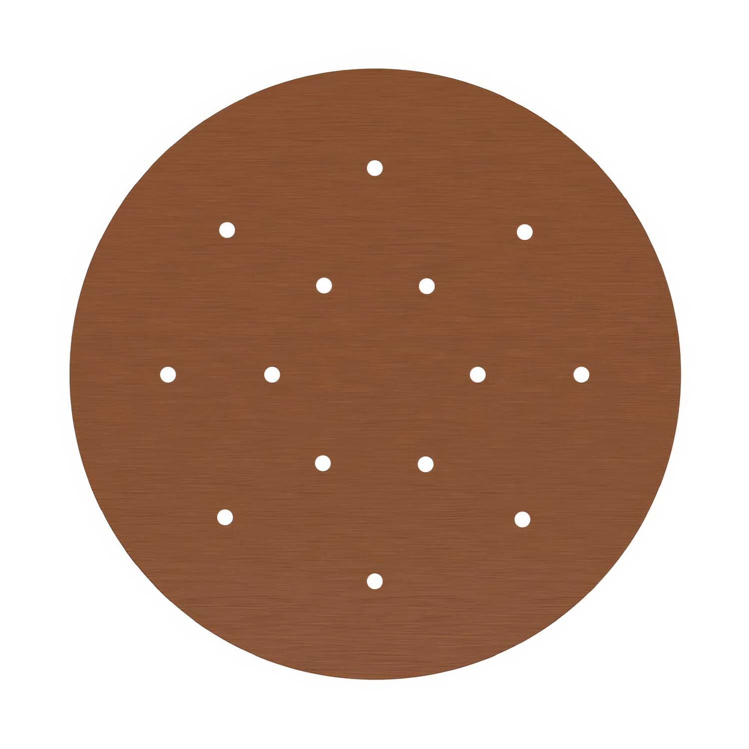 Rosone XXL Rose-One rotondo, diametro 400 mm con 14 fori e 4 fori laterali - Dibond Rame satinato Bianco