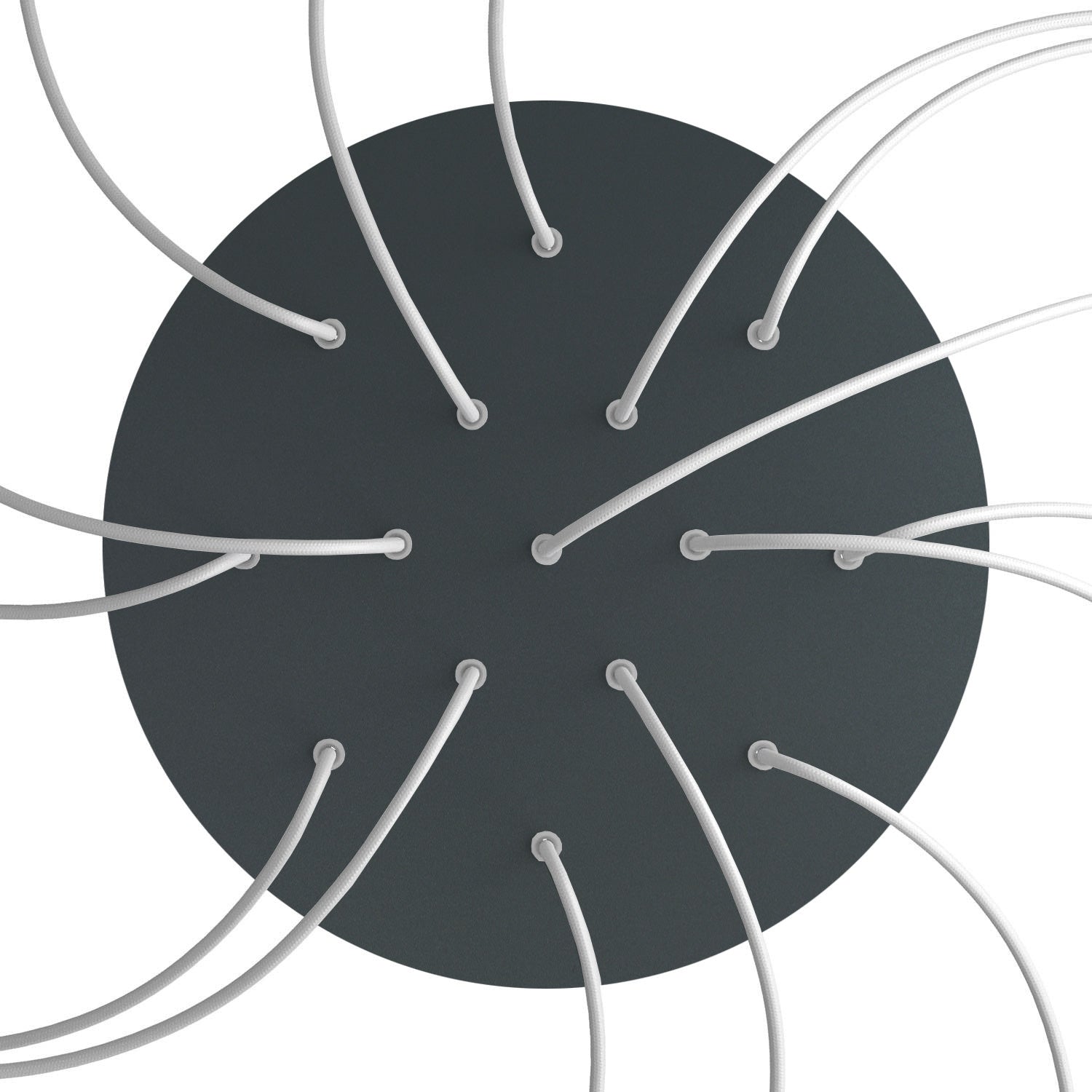 Rosone XXL Rose-One rotondo, diametro 400 mm con 15 fori e 4 fori laterali - Antracite Bianco