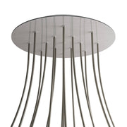 Rosone XXL Rose-One rotondo, diametro 400 mm con 15 fori e 4 fori laterali - Dibond Acciaio satinato Bianco