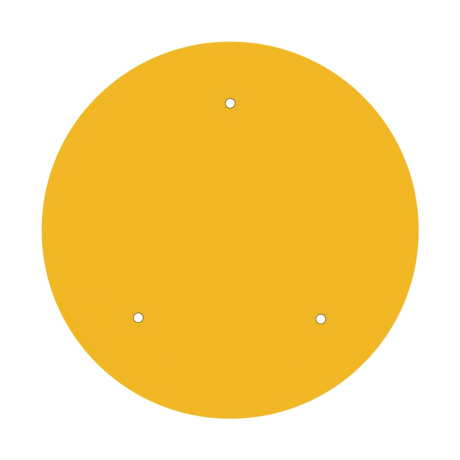 Rosone XXL Rose-One rotondo, diametro 400 mm con 3 fori e 4 fori laterali - Mostarda Bianco