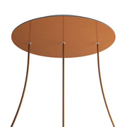 Rosone XXL Rose-One rotondo, diametro 400 mm con 3 fori in linea e 4 fori laterali - Dibond Rame satinato Bianco