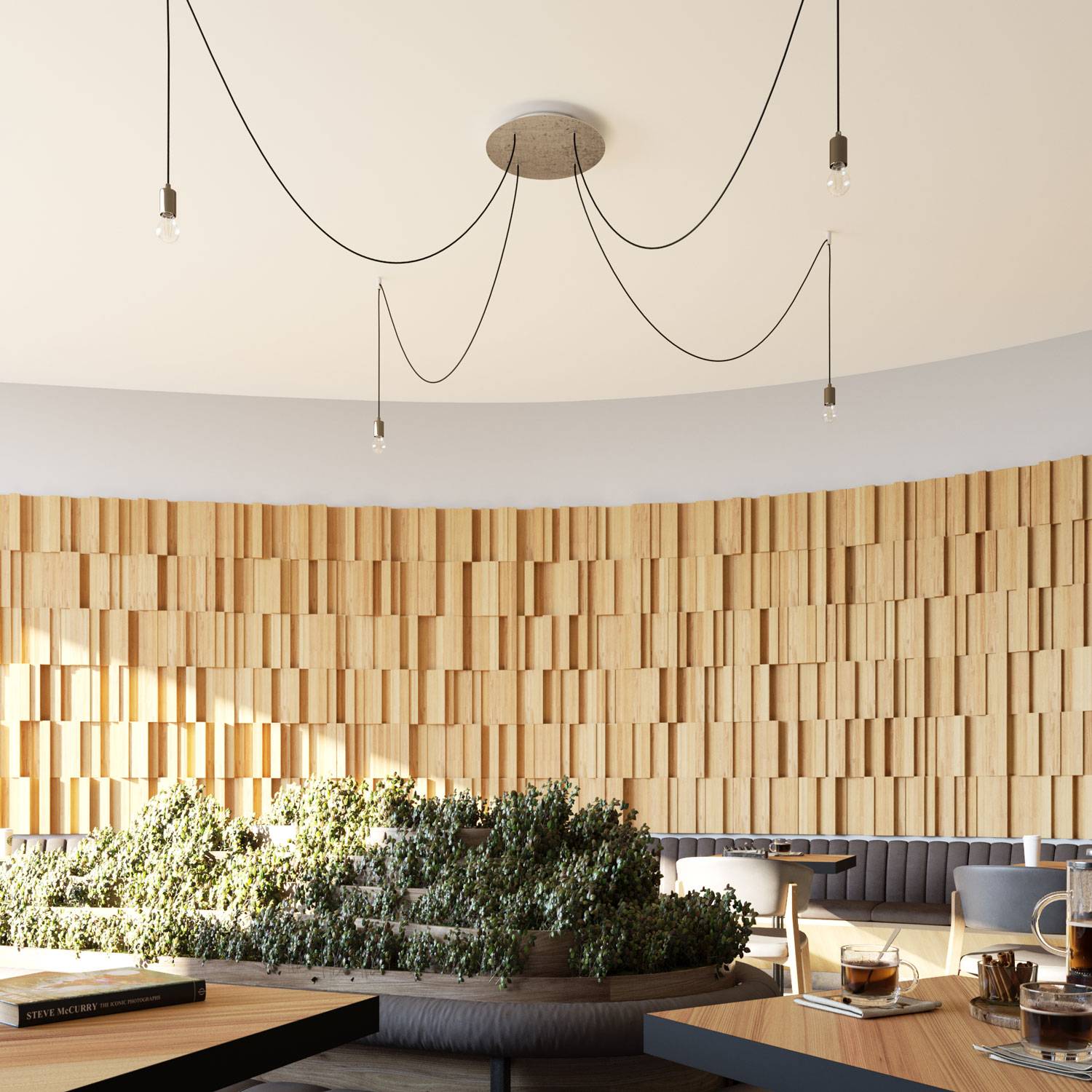 Rosone XXL Rose-One rotondo, diametro 400 mm con 4 fori e 4 fori laterali - Antracite Bianco