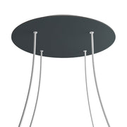 Rosone XXL Rose-One rotondo, diametro 400 mm con 4 fori e 4 fori laterali - Antracite Bianco