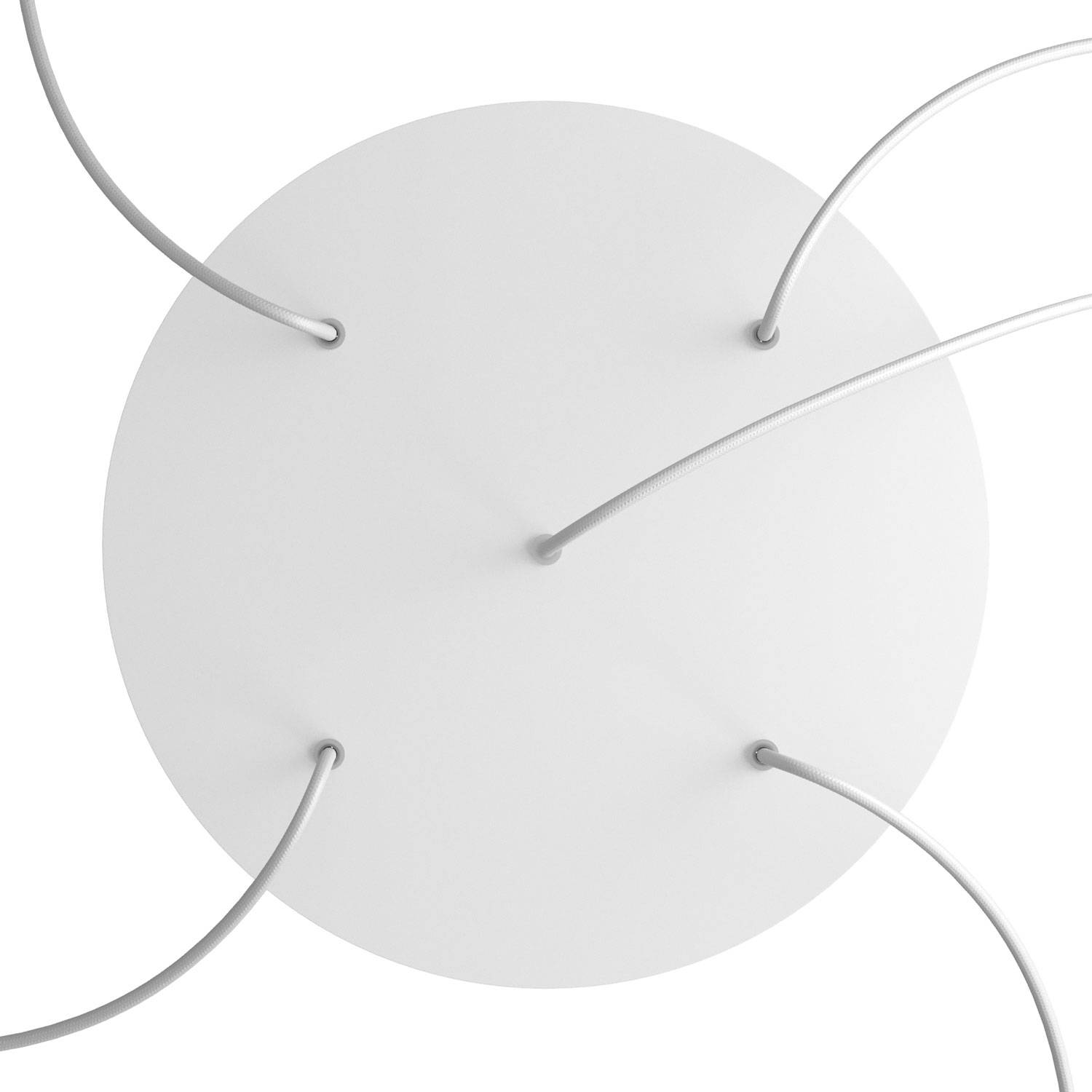 Rosone XXL Rose-One rotondo, diametro 400 mm con 5 fori e 4 fori laterali - Bianco opaco Bianco