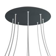 Rosone XXL Rose-One rotondo, diametro 400 mm con 8 fori e 4 fori laterali - Antracite Bianco