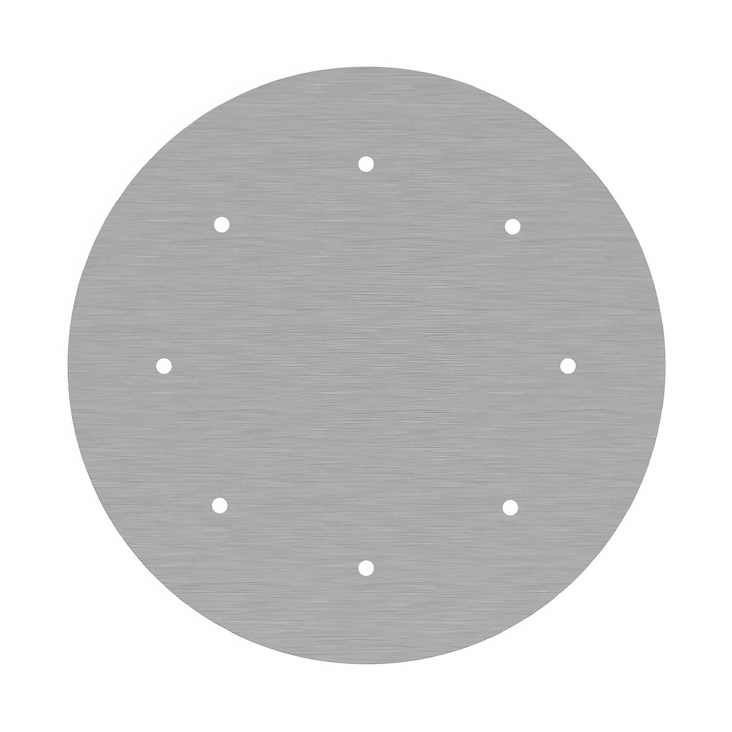 Rosone XXL Rose-One rotondo, diametro 400 mm con 8 fori e 4 fori laterali - Dibond Acciaio satinato Bianco