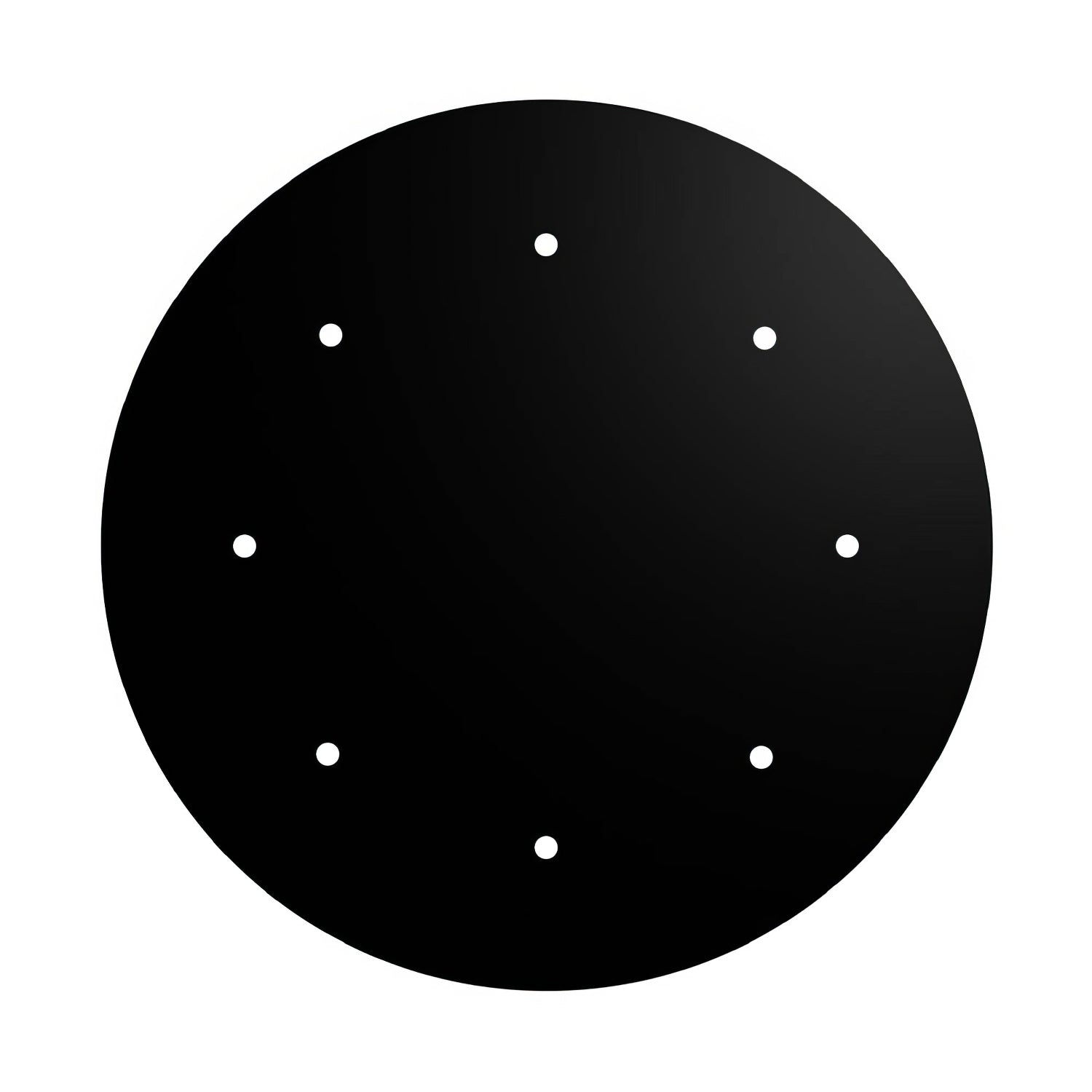 Rosone XXL Rose-One rotondo, diametro 400 mm con 8 fori e 4 fori laterali - Nero opaco Bianco