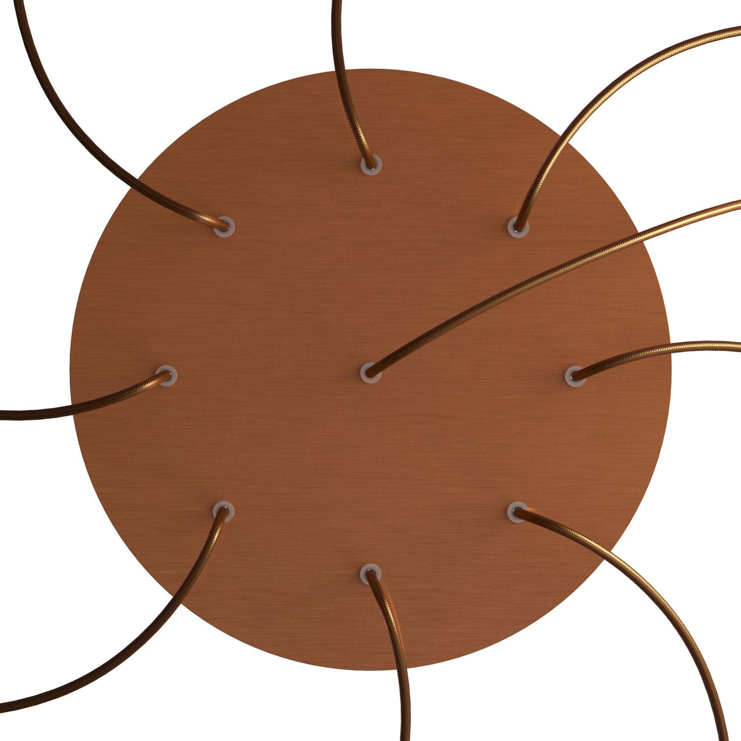 Rosone XXL Rose - One rotondo, diametro 400 mm con 9 fori e 4 fori laterali - Dibond Rame satinato - Creative Cables