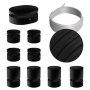 Sistema Filé Symmetric Kit - con cavo CM04 di 5 m per catenaria e 9 componenti in legno verniciato nero per interni