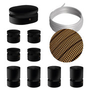 Sistema Filé Symmetric Kit - con cavo CZ22 di 5 m per catenaria e 9 componenti in legno verniciato nero per interni