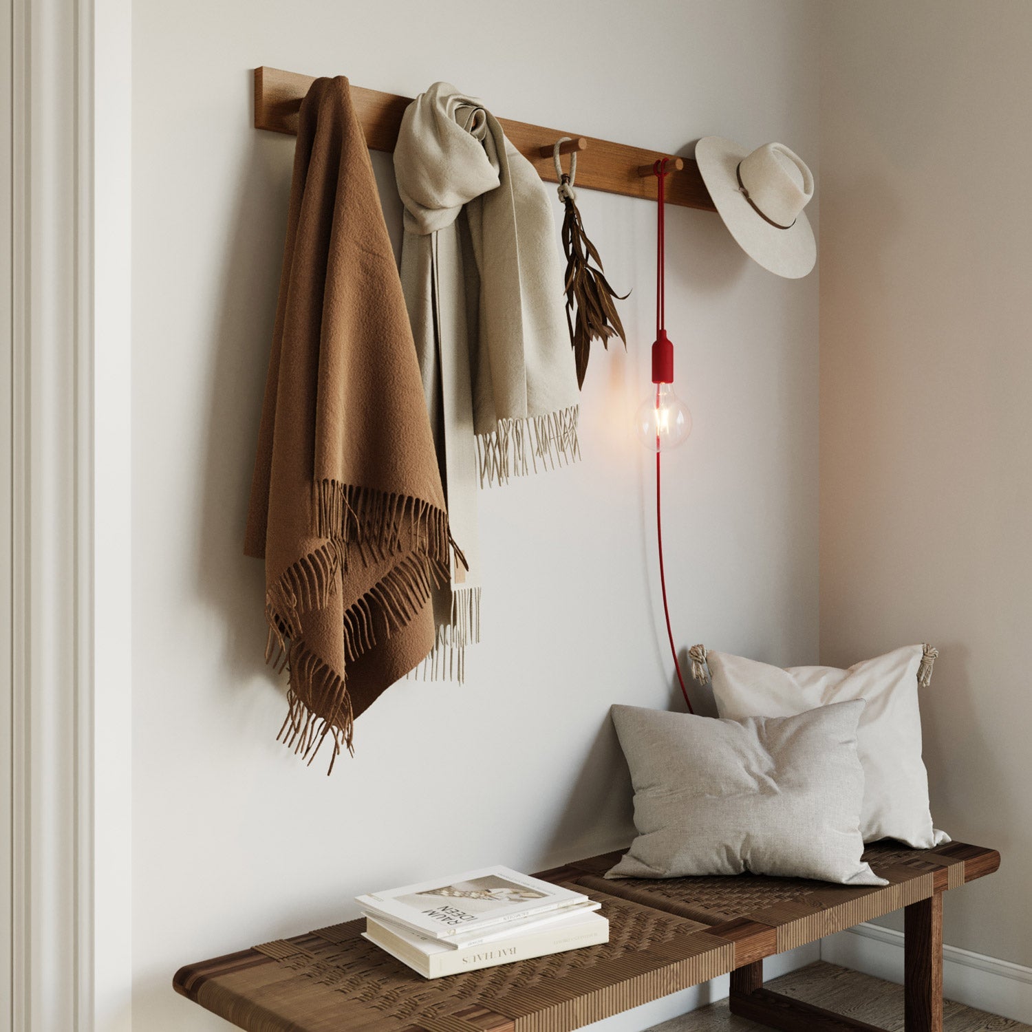 Snake Lampada in silicone con interruttore e spina - Rosso